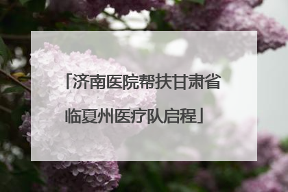 济南医院帮扶甘肃省临夏州医疗队启程