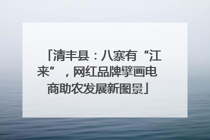 清丰县：八寨有“江来”，网红品牌擘画电商助农发展新图景