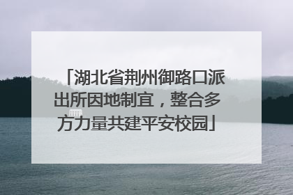 湖北省荆州御路口派出所因地制宜，整合多方力量共建平安校园