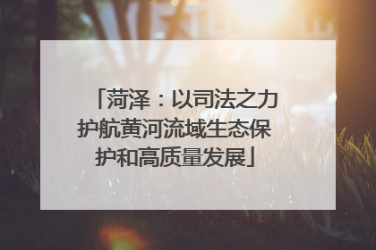 菏泽：以司法之力护航黄河流域生态保护和高质量发展