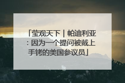 莹观天下｜帕迪利亚：因为一个提问被戴上手铐的美国参议员