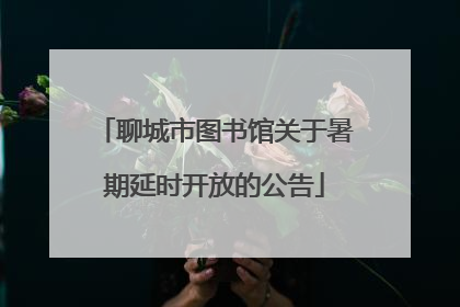 聊城市图书馆关于暑期延时开放的公告