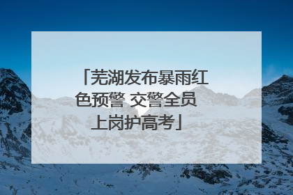 芜湖发布暴雨红色预警 交警全员上岗护高考