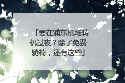 要在浦东机场转机过夜？除了免费躺椅，还有这些