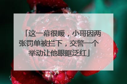 这一幕很暖，小哥因两张罚单被拦下，交警一个举动让他眼眶泛红