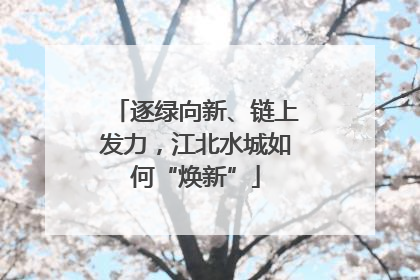 逐绿向新、链上发力，江北水城如何“焕新”