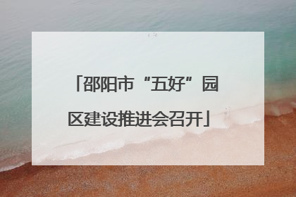 邵阳市“五好”园区建设推进会召开