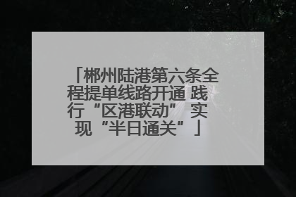 郴州陆港第六条全程提单线路开通 践行“区港联动” 实现“半日通关”