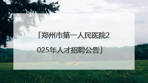 郑州市第一人民医院2025年人才招聘公告