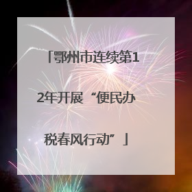 鄂州市连续第12年开展“便民办税春风行动”