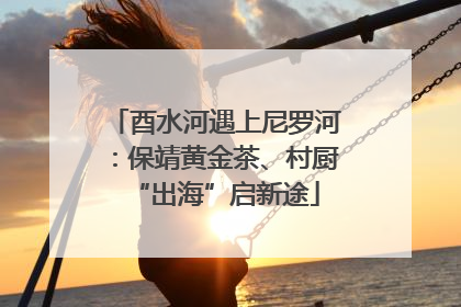 酉水河遇上尼罗河：保靖黄金茶、村厨“出海”启新途