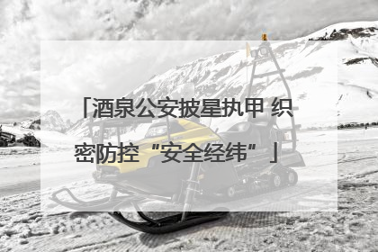酒泉公安披星执甲 织密防控“安全经纬”