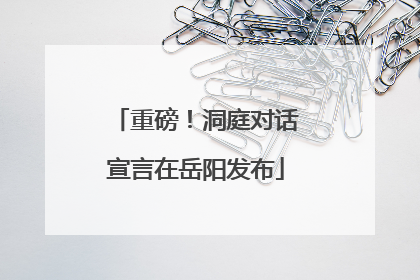 重磅！洞庭对话宣言在岳阳发布