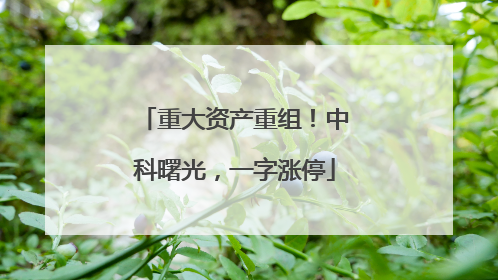 重大资产重组！中科曙光，一字涨停