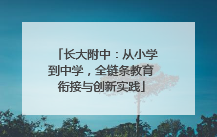 长大附中：从小学到中学，全链条教育衔接与创新实践