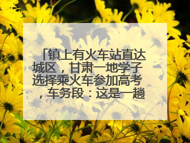 镇上有火车站直达城区，甘肃一地学子选择乘火车参加高考，车务段：这是一趟逐梦列车