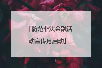 防范非法金融活动宣传月启动