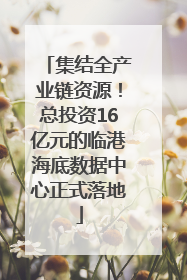 集结全产业链资源！总投资16亿元的临港海底数据中心正式落地