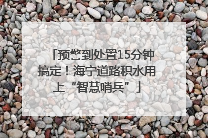 预警到处置15分钟搞定！海宁道路积水用上“智慧哨兵”