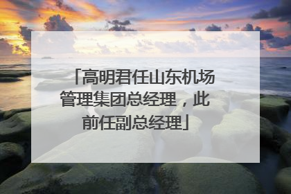 高明君任山东机场管理集团总经理，此前任副总经理