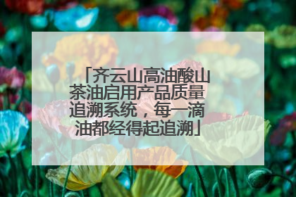 齐云山高油酸山茶油启用产品质量追溯系统，每一滴油都经得起追溯