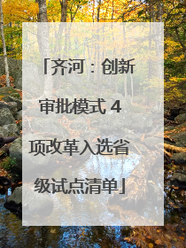 齐河：创新审批模式 4项改革入选省级试点清单