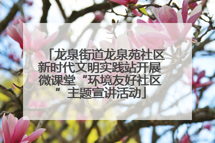 龙泉街道龙泉苑社区新时代文明实践站开展微课堂“环境友好社区”主题宣讲活动