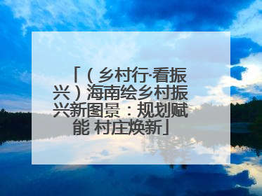 （乡村行·看振兴）海南绘乡村振兴新图景：规划赋能 村庄焕新