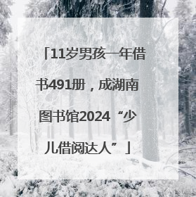 11岁男孩一年借书491册，成湖南图书馆2024“少儿借阅达人”