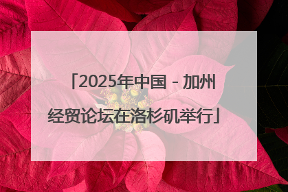 2025年中国－加州经贸论坛在洛杉矶举行