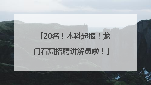 20名！本科起报！龙门石窟招聘讲解员啦！