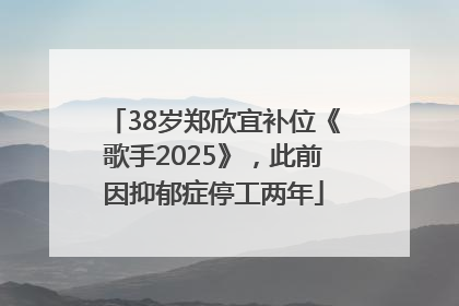 38岁郑欣宜补位《歌手2025》，此前因抑郁症停工两年