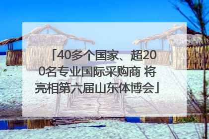 40多个国家、超200名专业国际采购商 将亮相第六届山东体博会