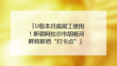 U街本月底竣工使用！新疆阿拉尔市胡杨河畔将新增“打卡点”